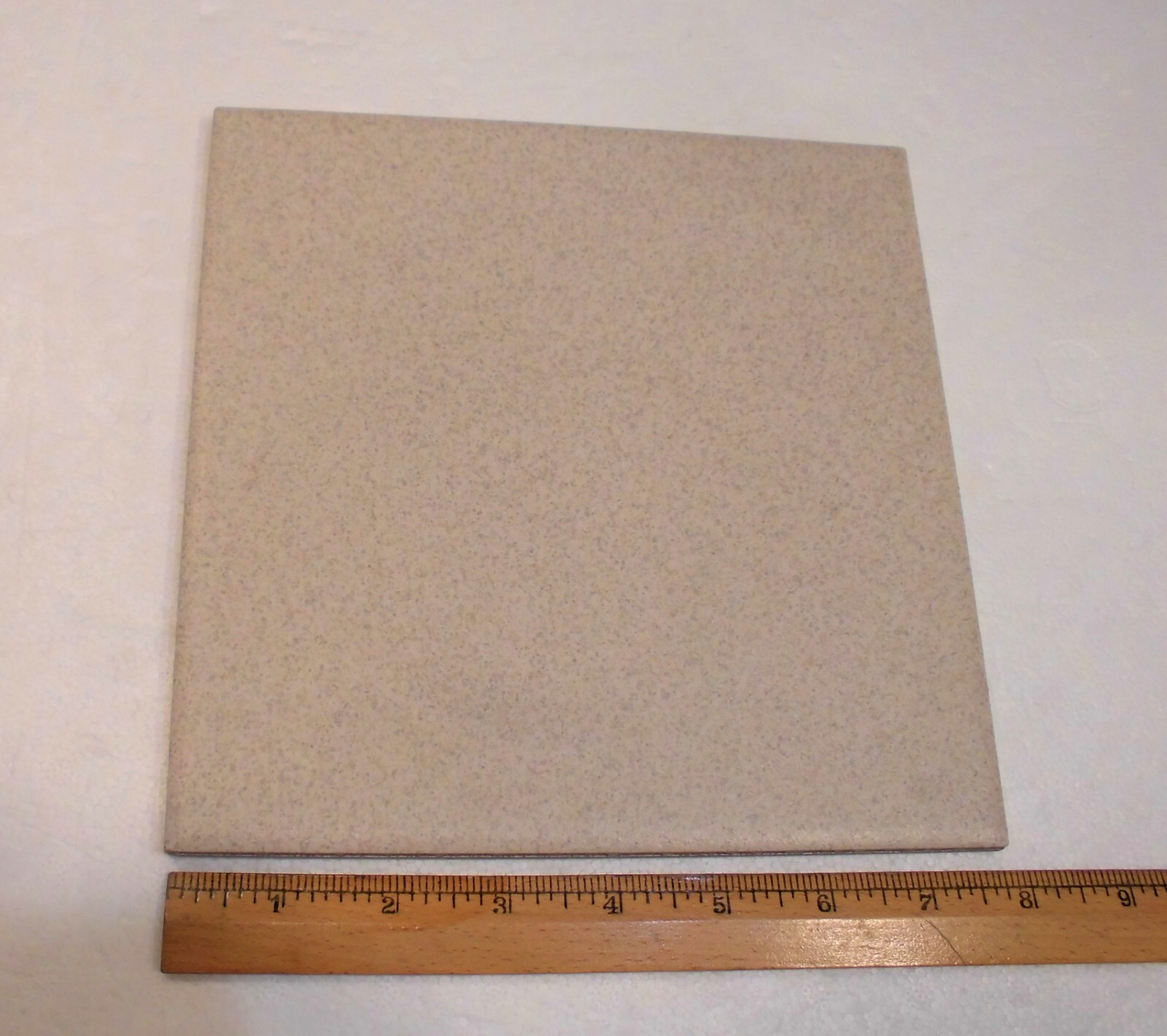 1 pc. Speckled Almond: Daltile Ceramic Floor Tile: 8″ X 8″ + light grays & brown