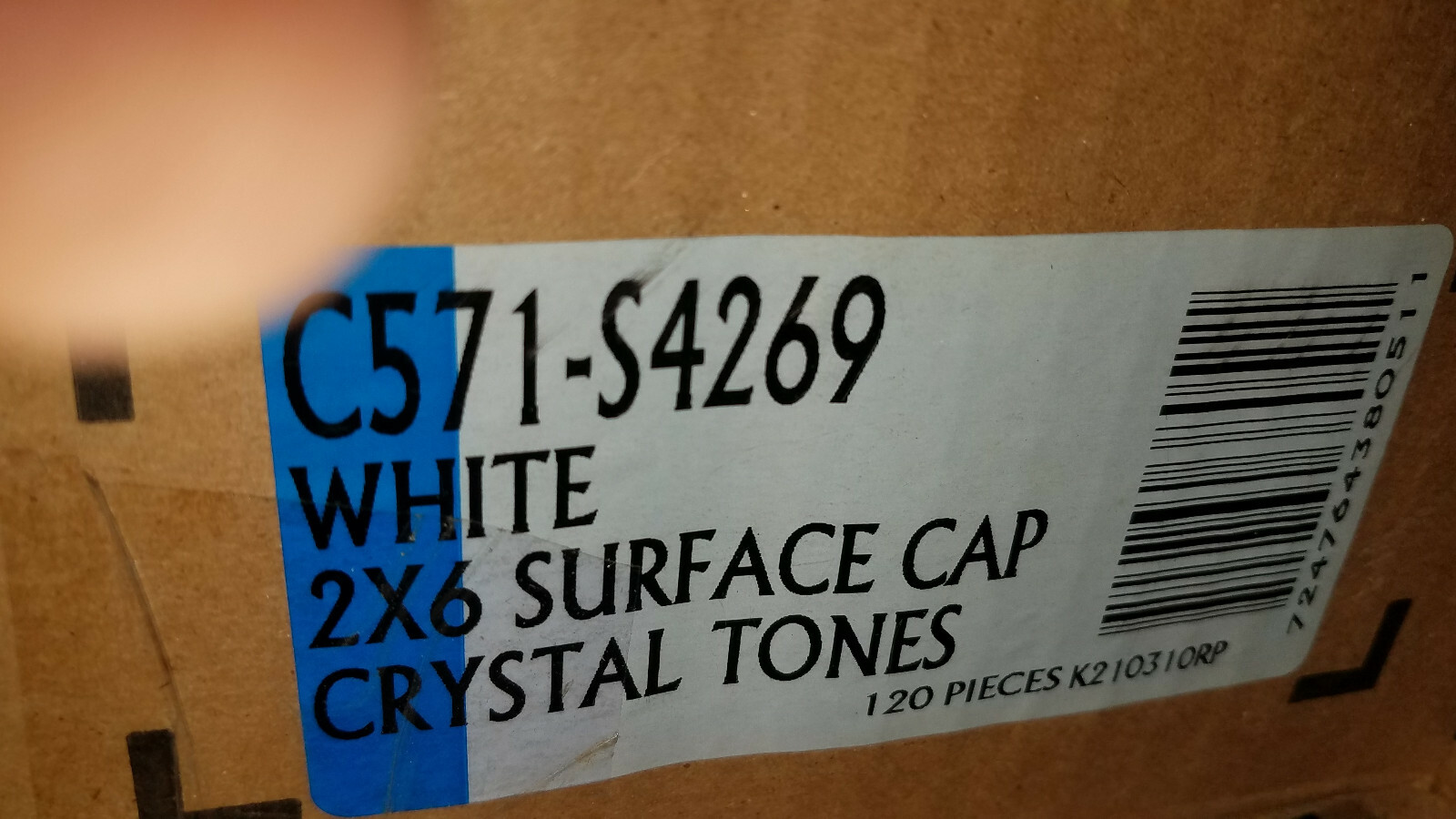White Crystal Tone Border Surface Cap 2×6 in. Bath Tile Kitchen Shower Wall #516