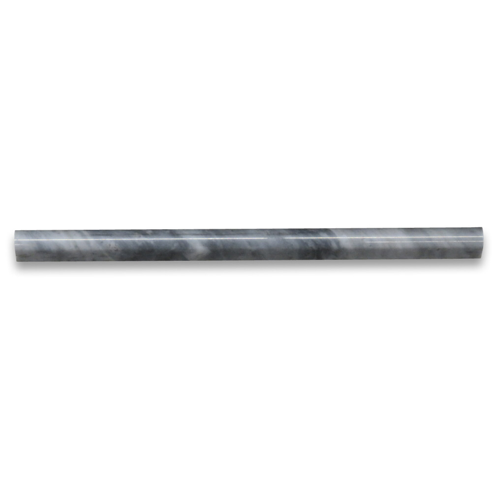 K17P Bardiglio Gray Dark Grey Marble 5/8×12 Pencil Liner Molding Polished
