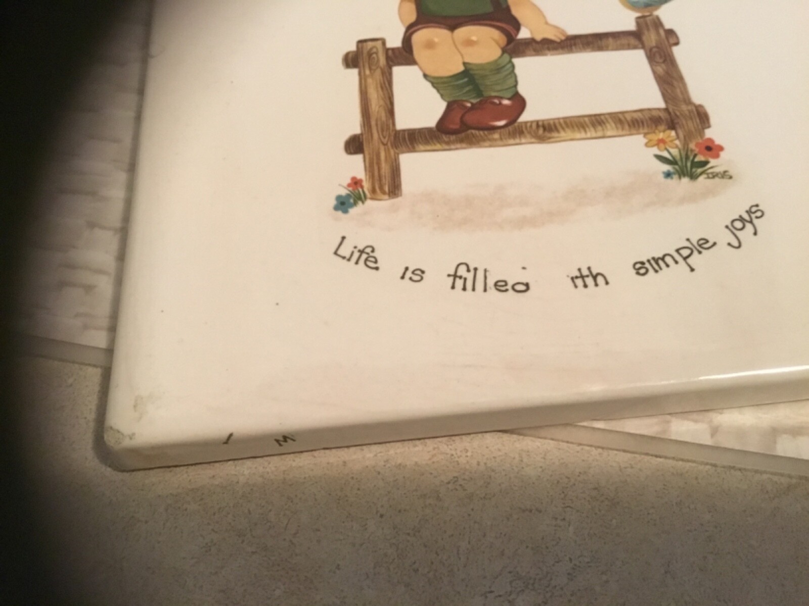 Vintage (3) Hummel Style Designs with Sayings Ceramic Tiles 5.75” x 5.75”