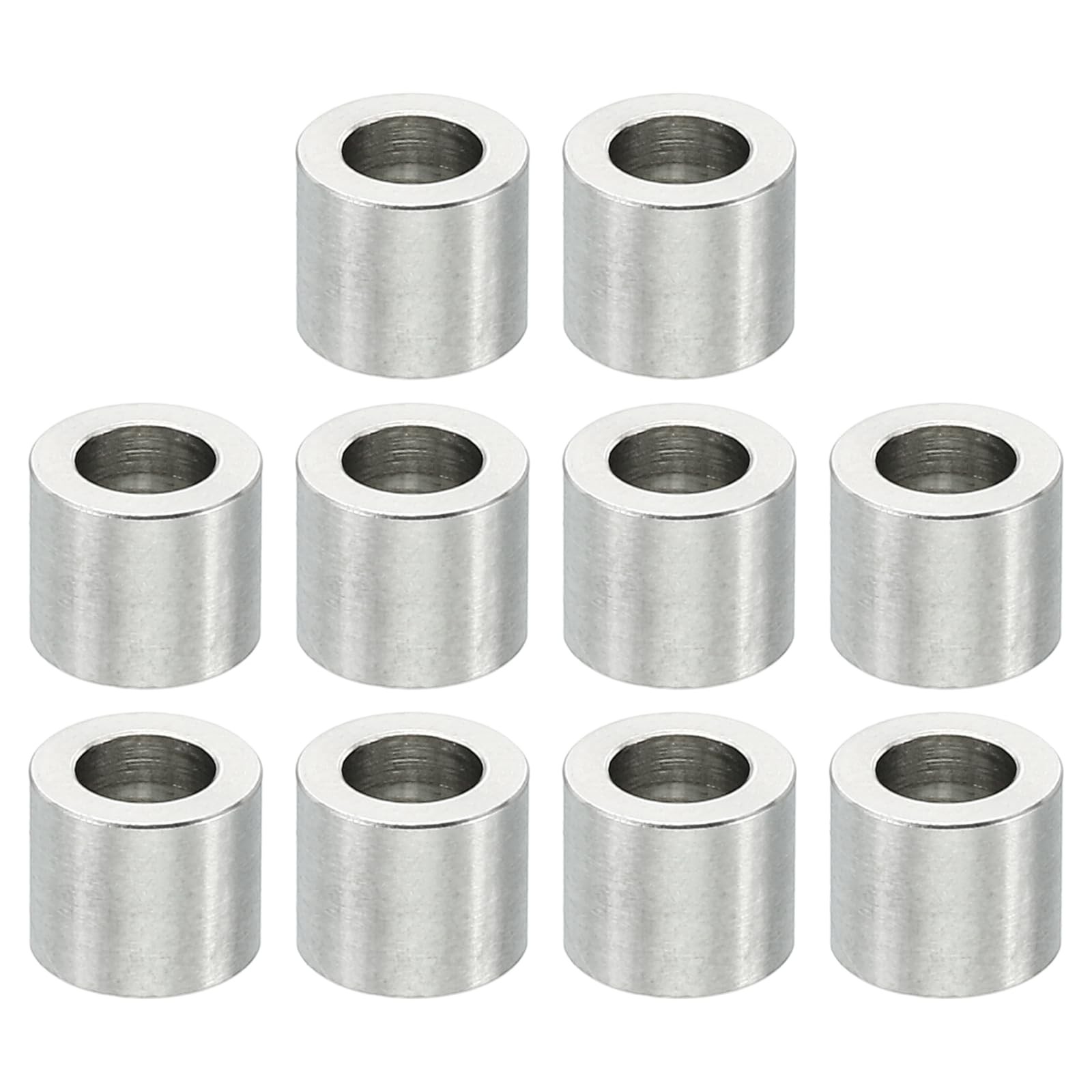 PATIKIL M4 Stainless Steel Spacers, 10 Pcs 4.1mm ID x 7mm OD x6mm L, Silver