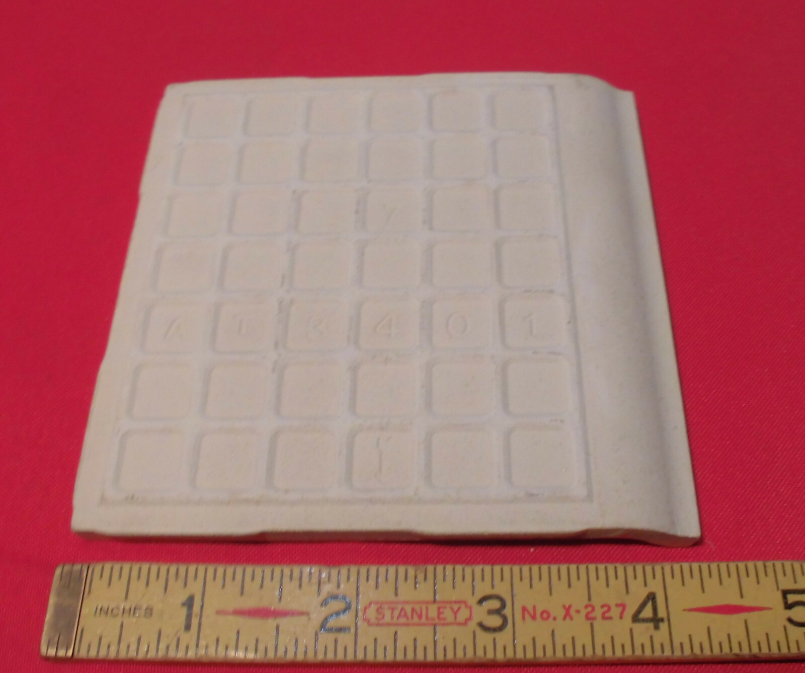 1 pc. Cove-Base Ceramic Tile *Venetian Pink* 4-1/4″ Made in USA: Glossy NOS