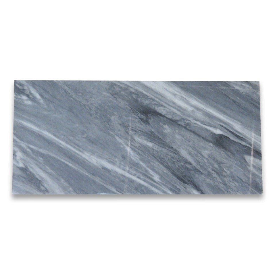 K48P Bardiglio Gray Dark Grey Marble 12×24 Tile Polished