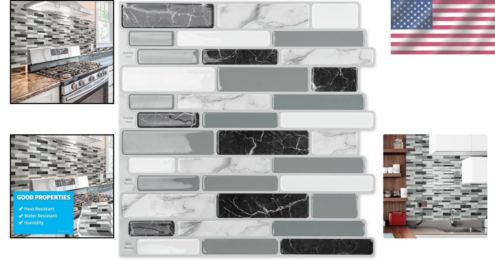 Easy DIY 12″x12″ Backsplash Tiles (20 Sheets)