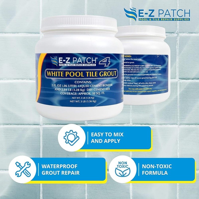 Easy Grout Repair Kit Low Odor Adjustable Epoxy Pool Tile Shower Repair 3lb New