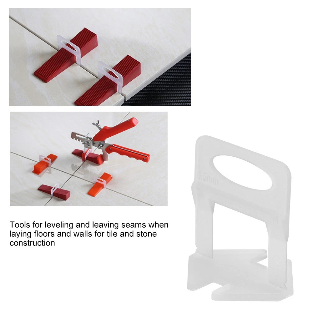 Tile Leveling System with Tile Plier, Tile Spacers Clips and Reusable Wedges