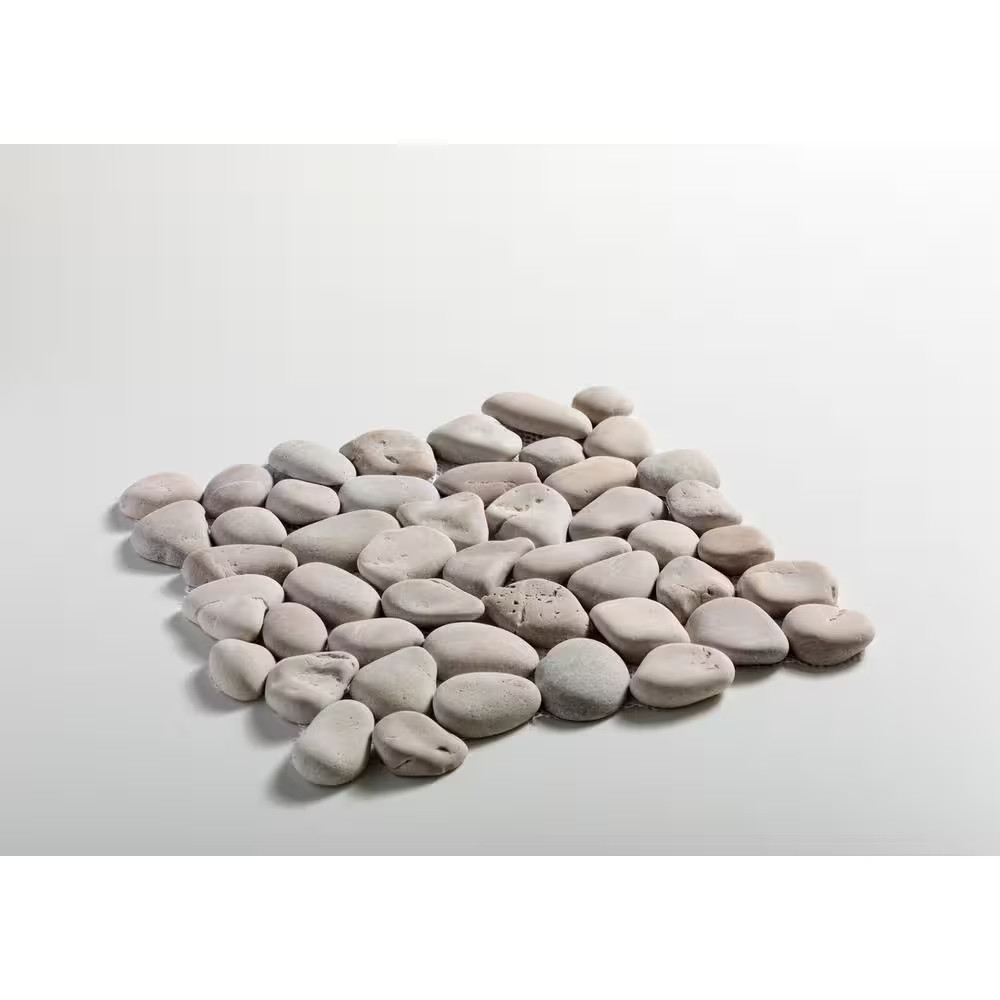 Classic Pebble Tile Tan 11-1/4 In. X 11-1/4 In. X 12.7Mm Mesh-Mounted Mosaic Til