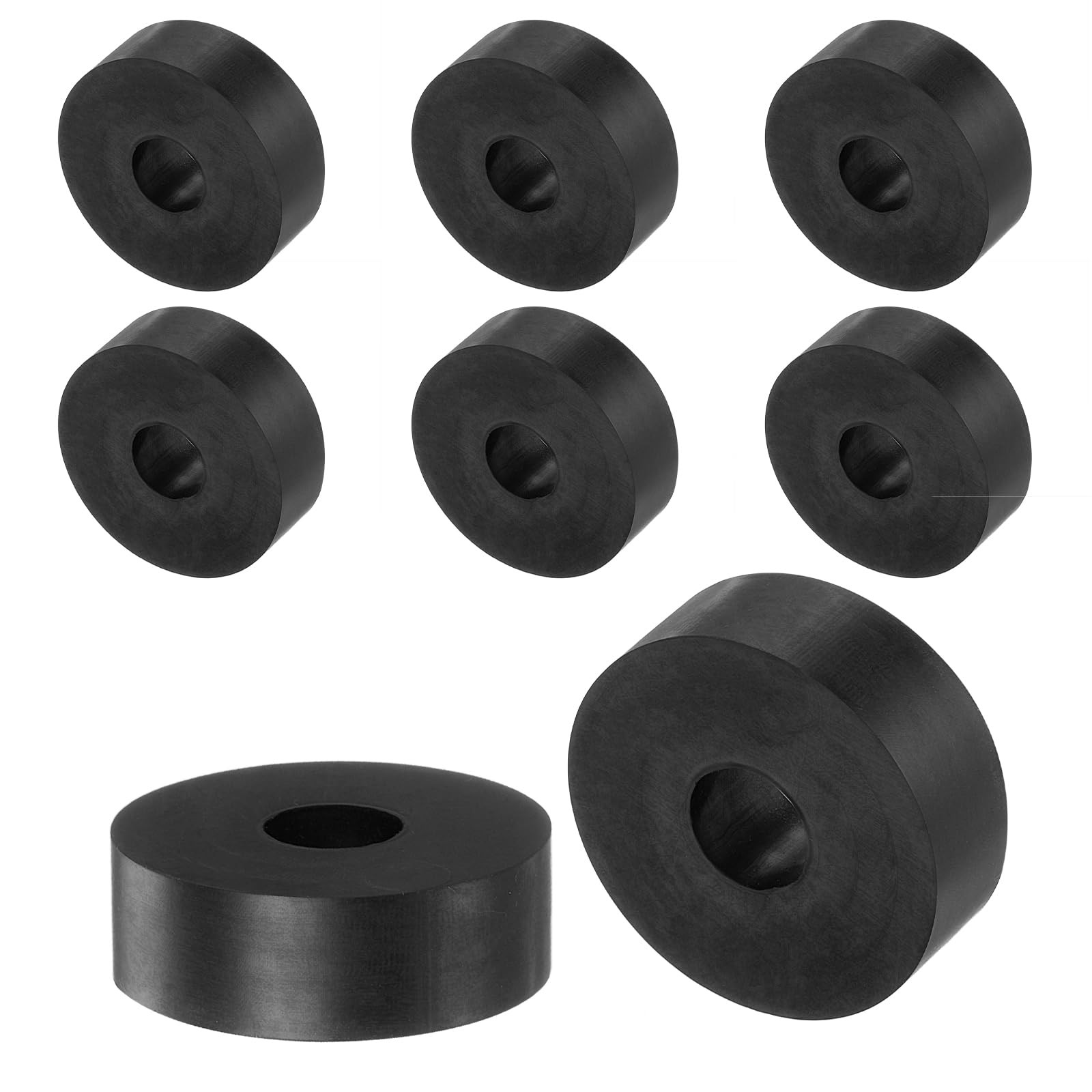 uxcell 8pcs Rubber Spacers 1-1/2″ OD x 1/2″ ID x Height, Balck