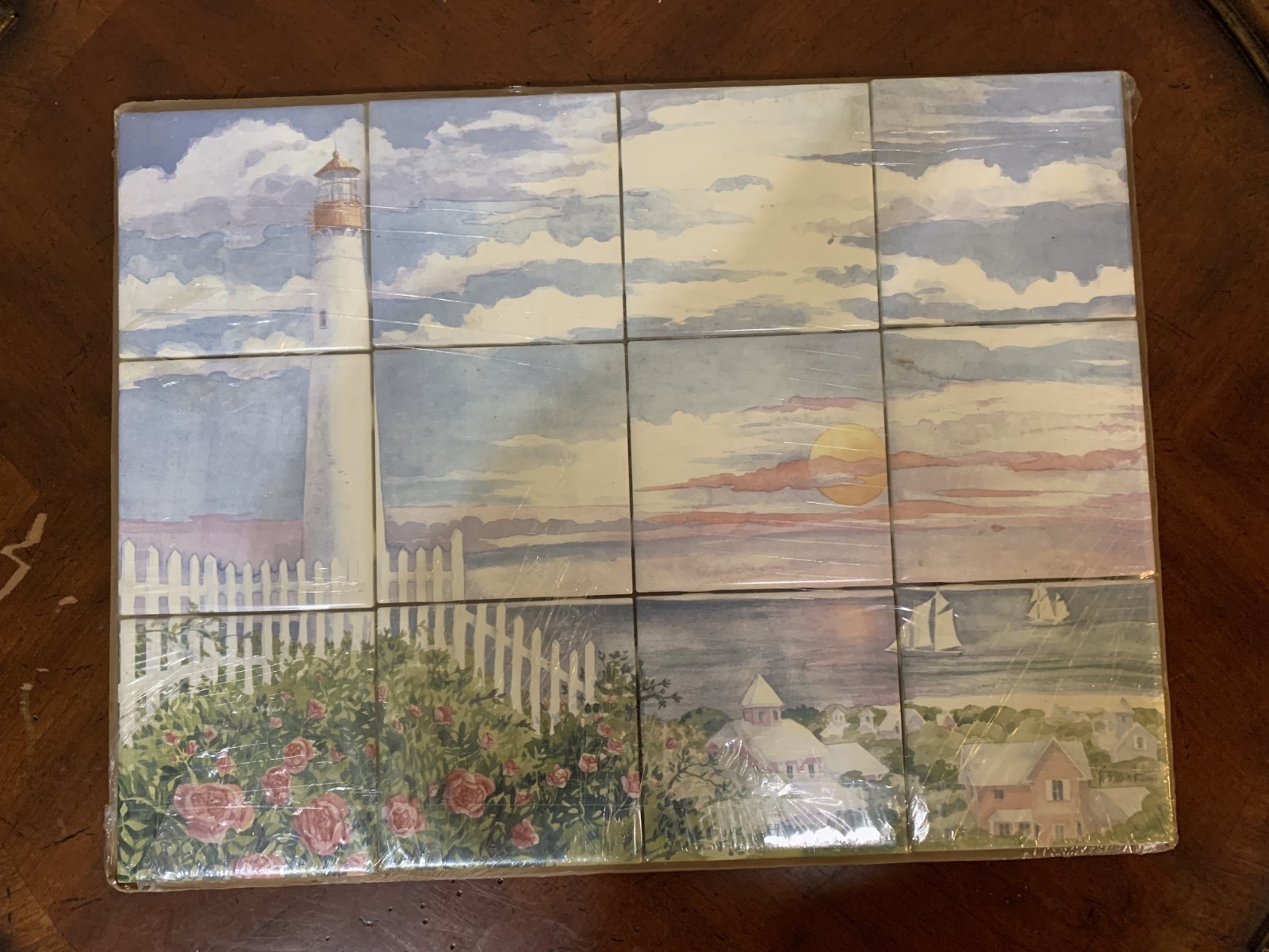 Paul Brent Art Wall Tile Mural Seaside Lighthouse Ceramic Backsplash 12 Set New