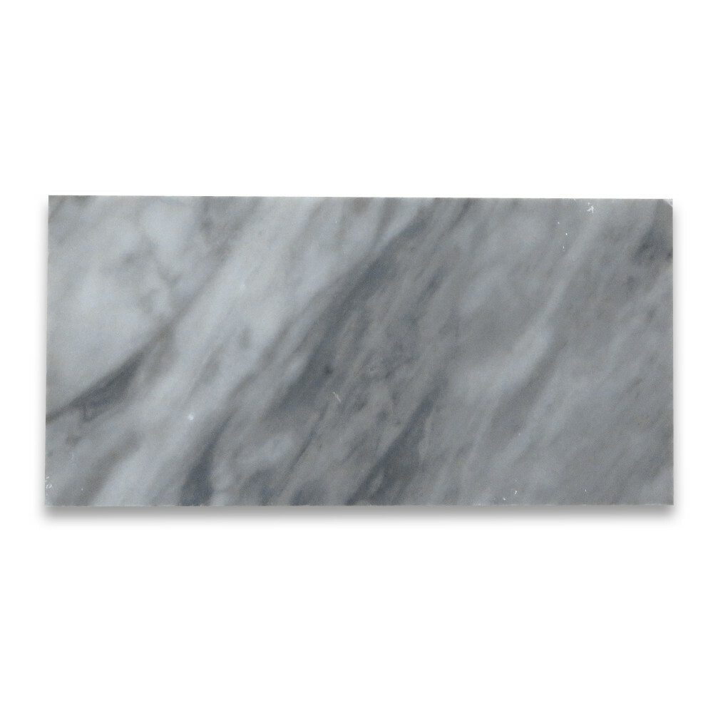 K41P Bardiglio Gray Dark Grey Marble 3×6 Subway Tile Polished