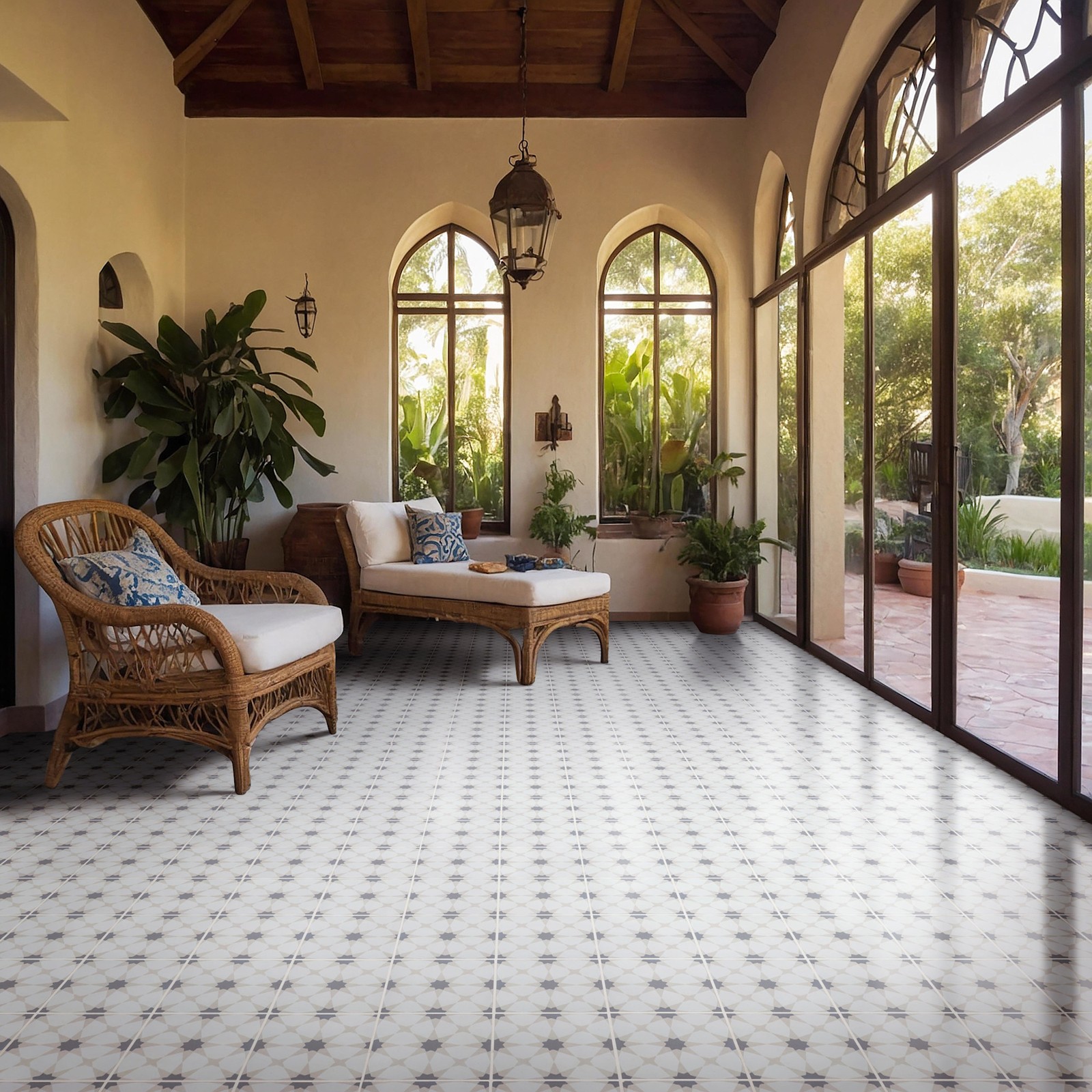 Ackland AKNPTAMA8X8M-PL Amara – 8″ x 8″ Porcelain Encaustic Floor – Estara