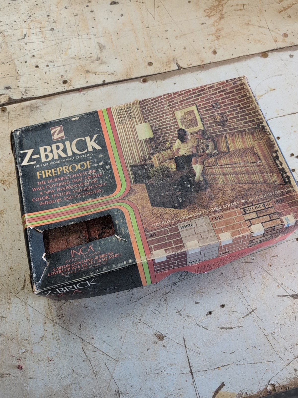 Vintage Z-Brick Inca 20 Facing Bricks New Old Stock Used Brick Style Retro Brick