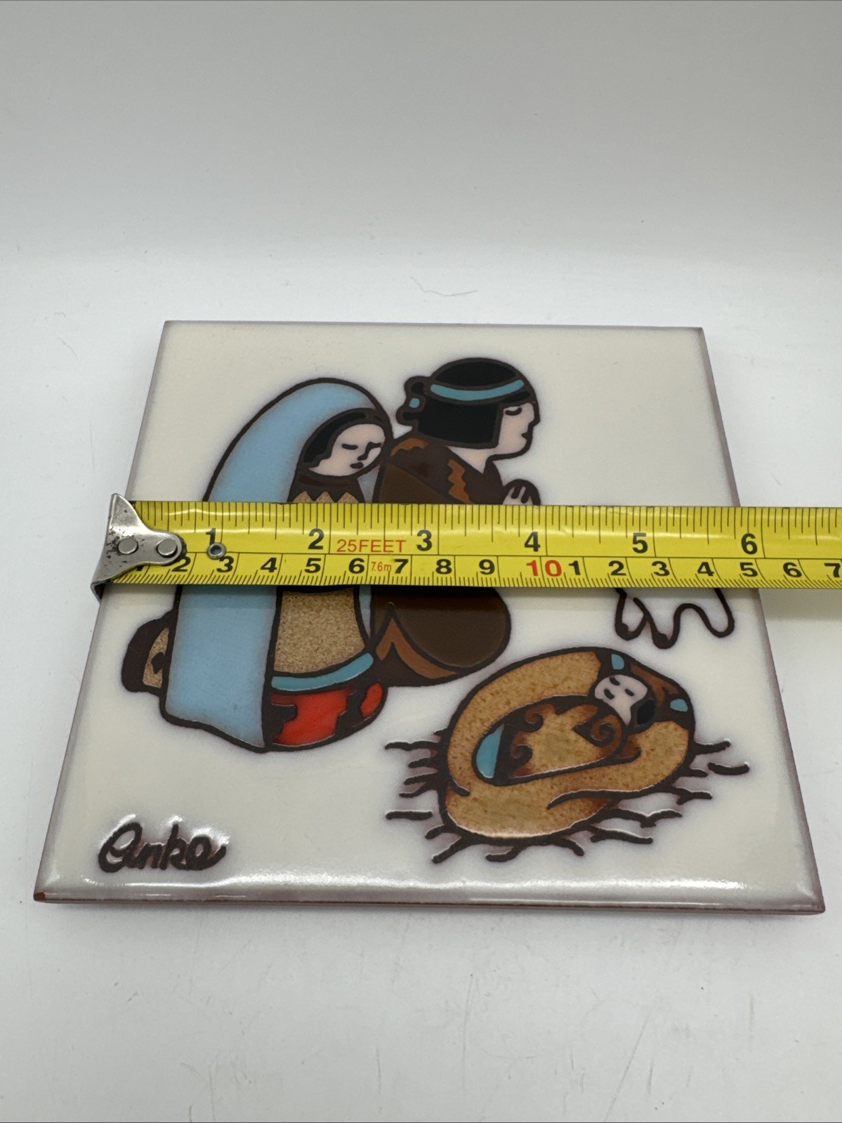 Masterworks Nascimentos Nativity Scene Vintage 1989 Ceramic Art Tile Trivet 6”