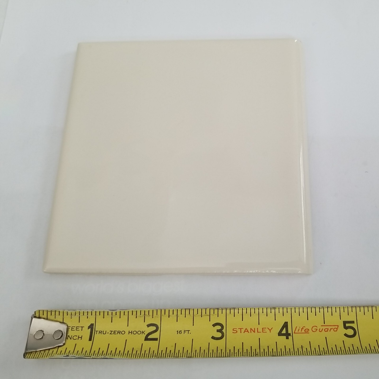 1 Almond Bullnose wavy polished surface 4-3/8″ Glossy Ceramic Florida Tile New