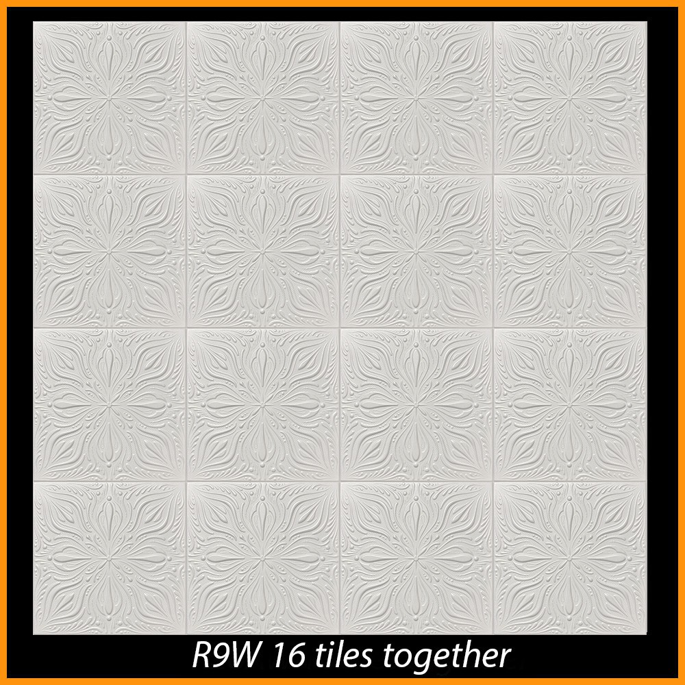 Ceiling Tiles Glue Up Styrofoam 20×20 R9 White Pack of 96 pcs 253 sq ft