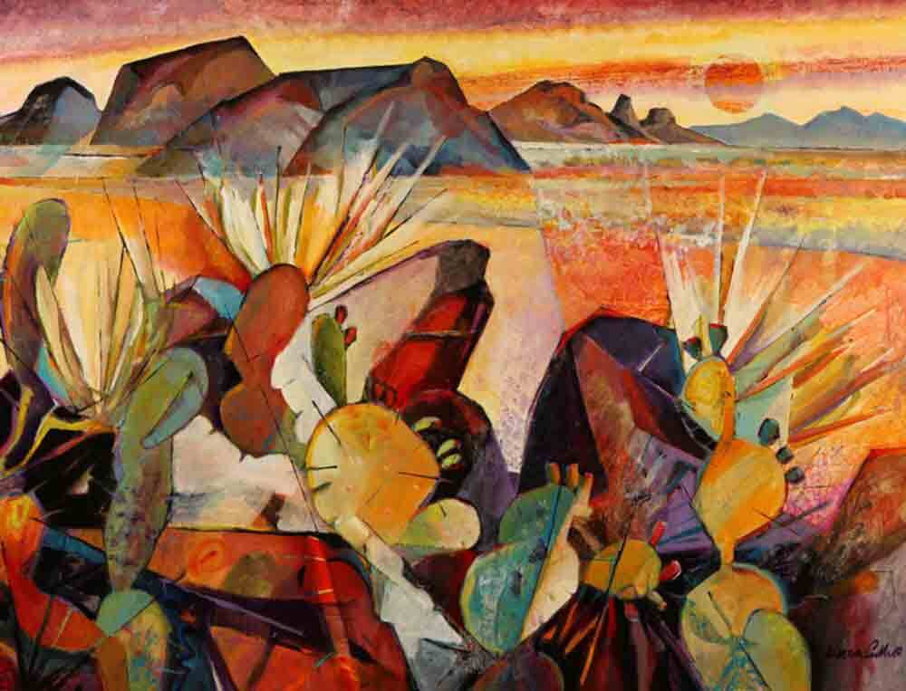 Southwest Cactus Accent & Decor Tile Warren Cullar Landscape Art WC123AT
