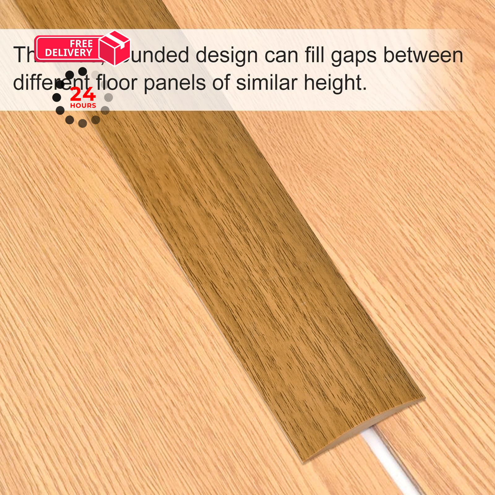 Vinyl Floor Transition Strip, Self Adhesive 3.28Ft, Light Brown Wood Grain