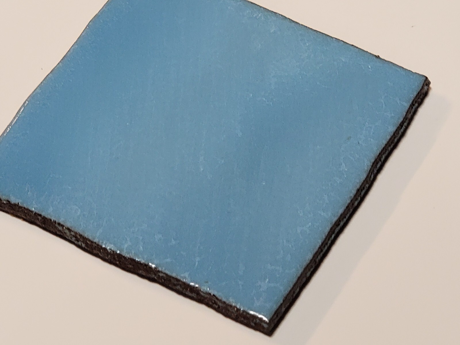 Vtg One 1970s Summitville Ceramic Tile – Bright Deep Blue Rustic 4″ x 4″ – NOS