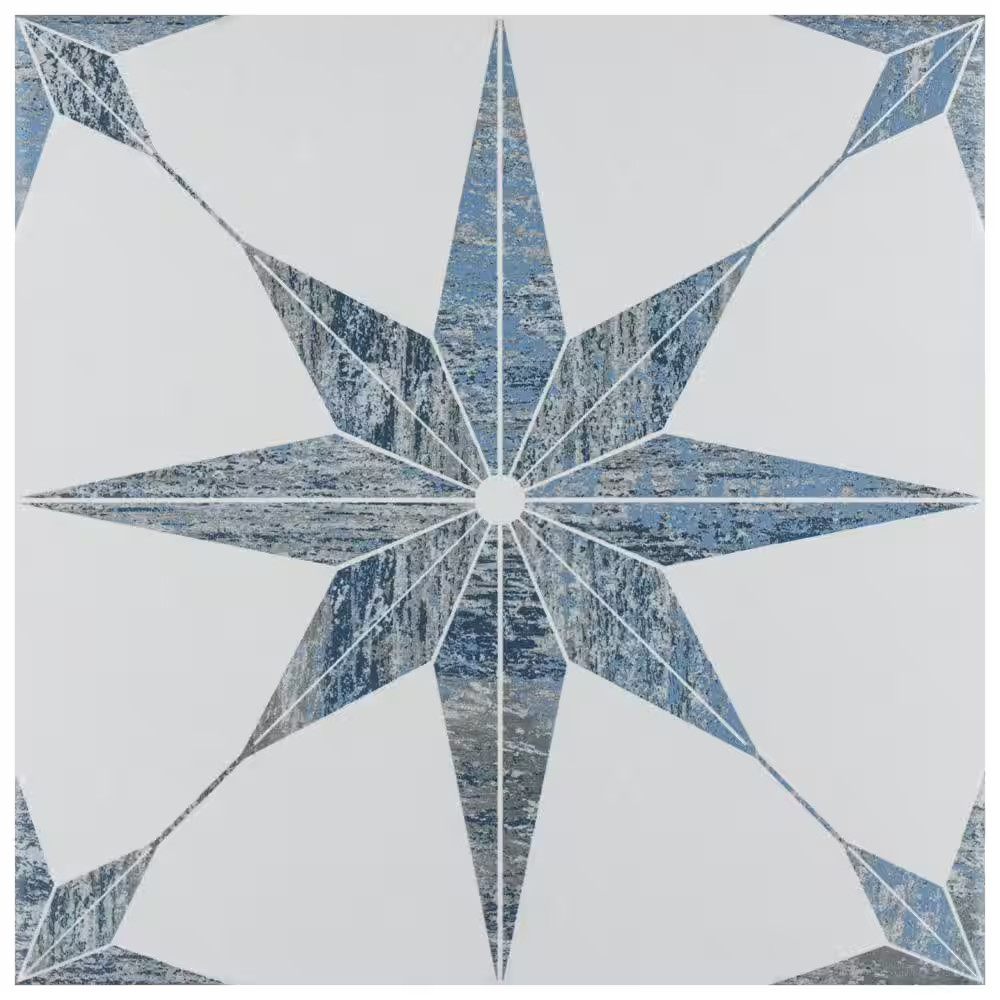 Cassis Stella Blue 9-3/4 In. X 9-3/4 In. Porcelain Floor and Wall Tile (10.88 Sq