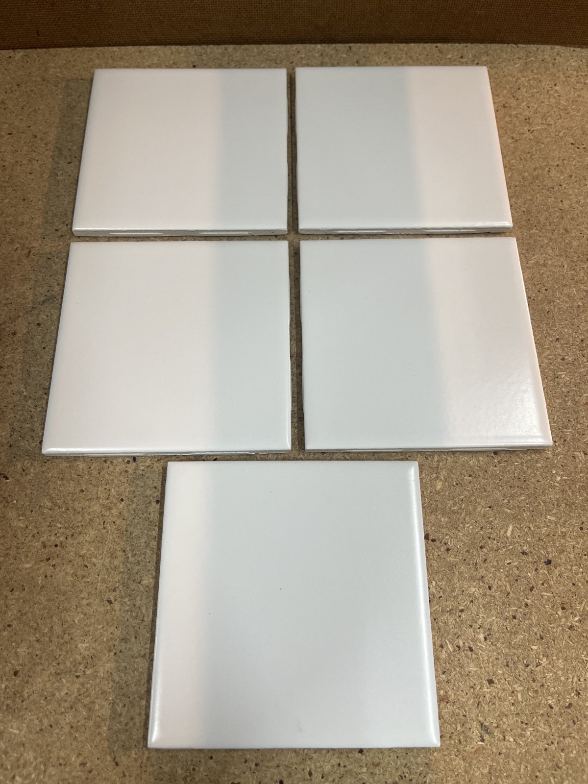 5 Pcs – Vintage Regal Tile ICE WHITE MATTE NOS 4-1/4″ x 4 1/4″ M111