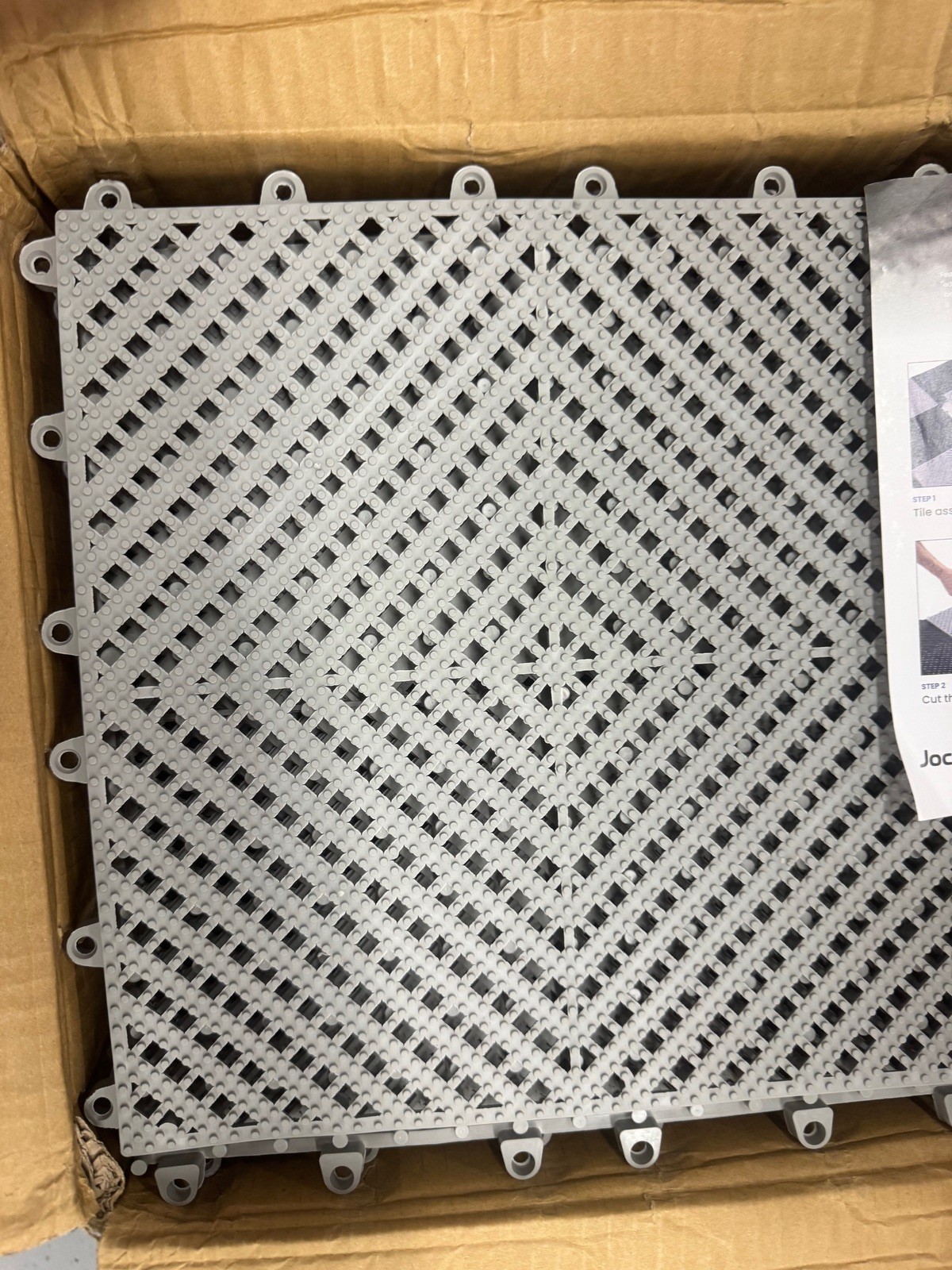 Jocoevol 36pc Gray PVC Interlocking Drainage Floor Tiles 11.8″ Outdoor