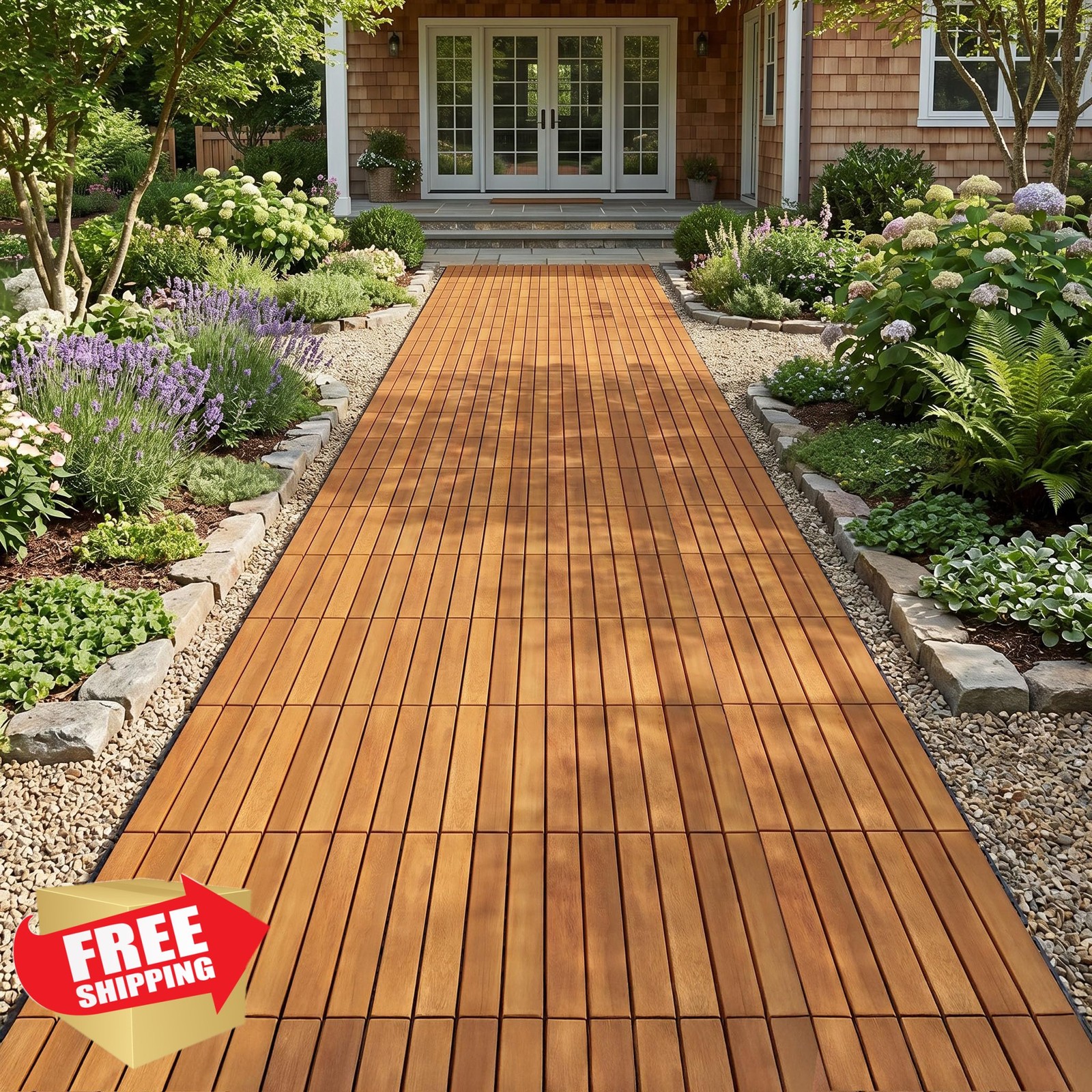 Tranquillo 9 sq ft golden striped deck tiles