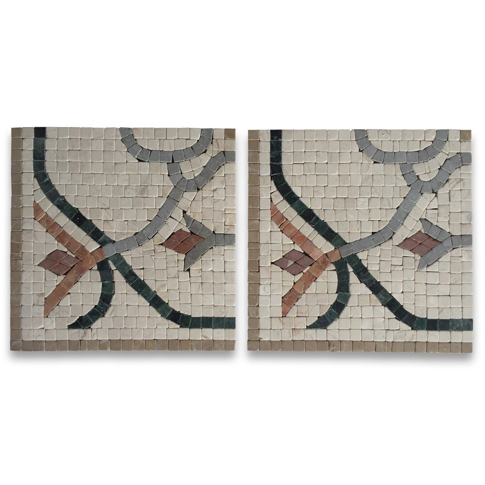 B4211CT Marble Mosaic Border Decorative Accent Tile Carina 7.5×7.5 Tumbled