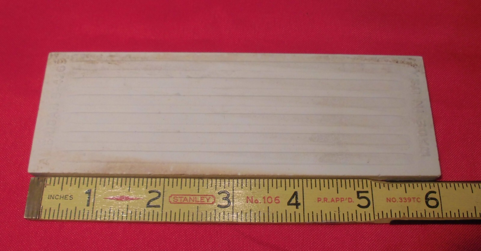 1 pc. Ceramic Bullnose Tile 2” X 6” #387 Crystalline Almond by American Olean