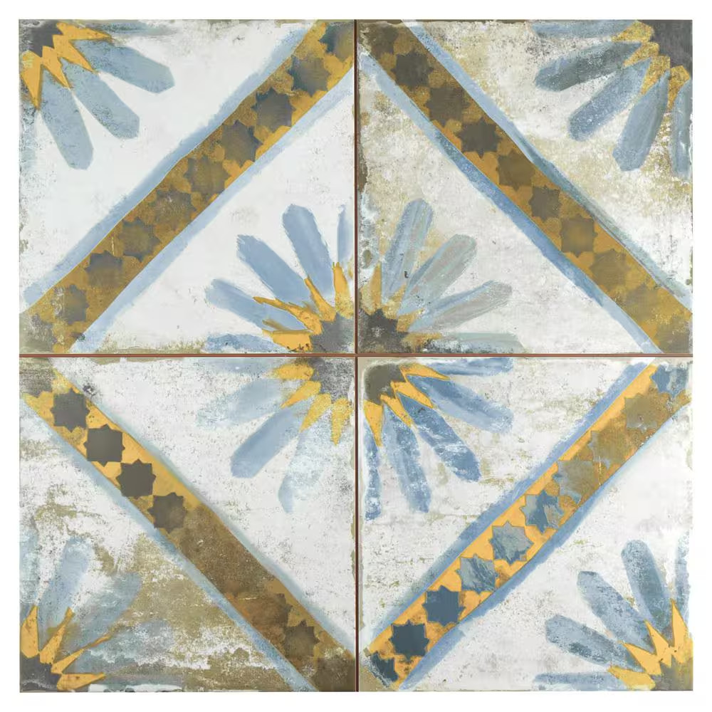 Kings Marrakech Blue 17-5/8 In. X 17-5/8 In. Ceramic Floor and Wall Tile (10.95