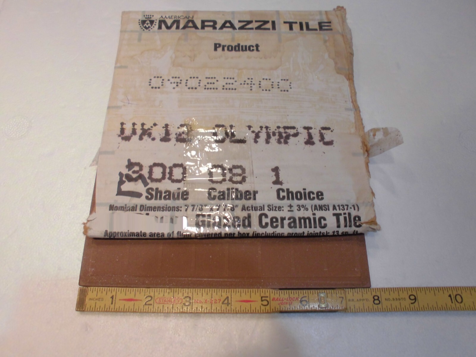 1 pc. Off-white – Light Almond: 8″ Ceramic Floor Tile by Marazzi, Rough Texture