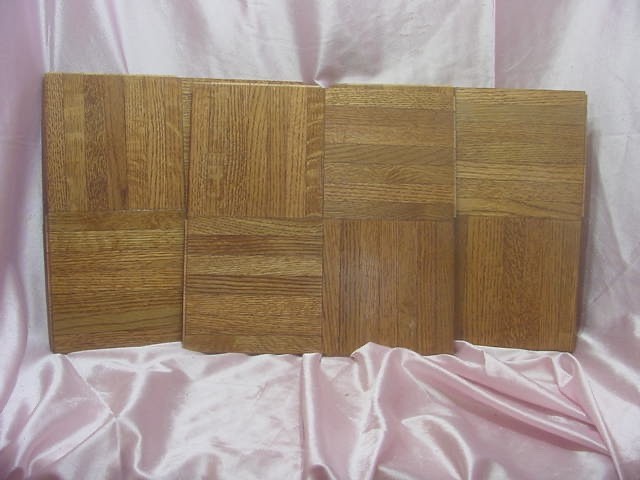 VINTAGE 60s-70s HONEY OAK PARQUET WOOD FLOORING FULL CASE 25 SQ.FT. 12” x 12″