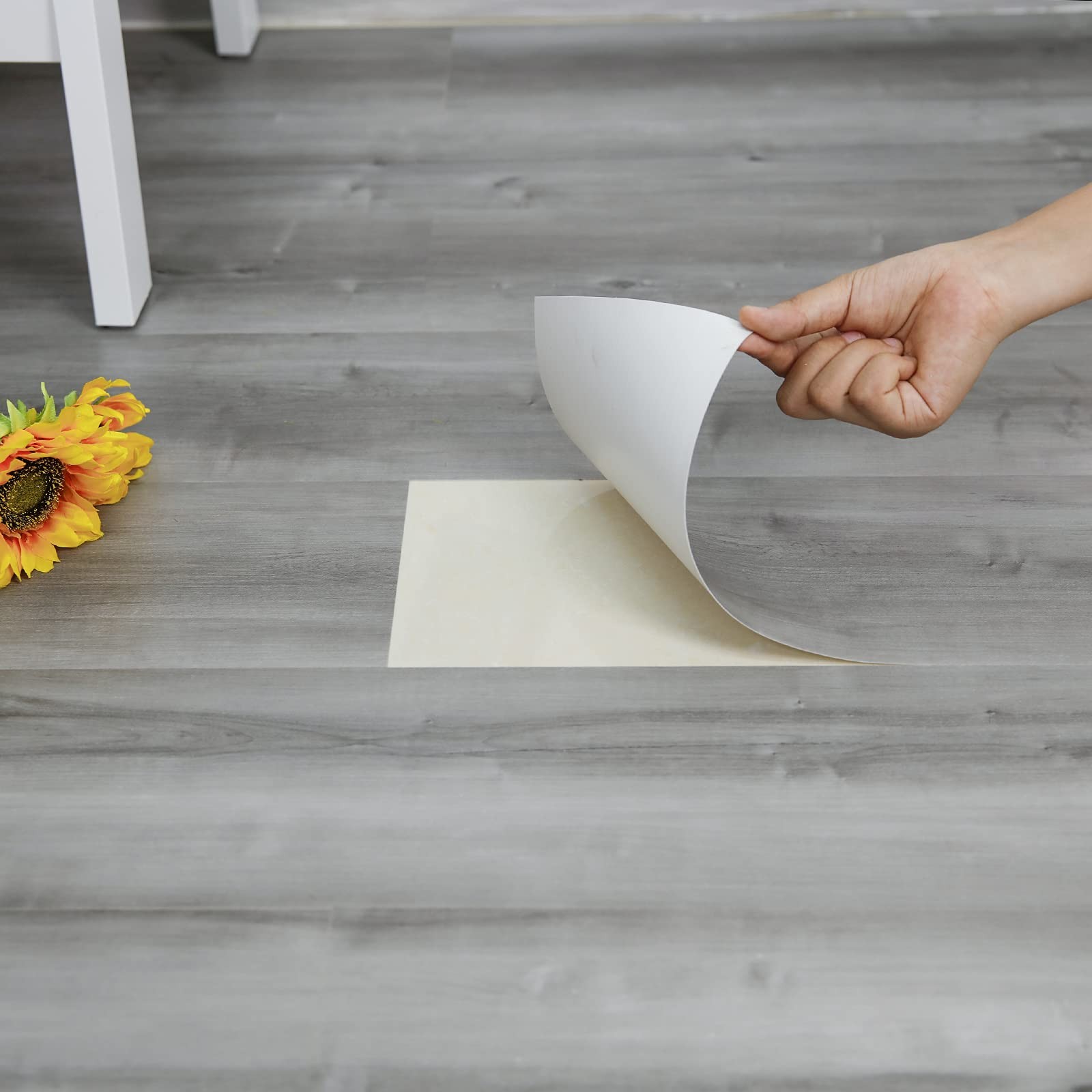 20-Pack 30 Sq.Ft Peel and Stick Floor Tile, Natural Grey Wood Grain Look, Sel…