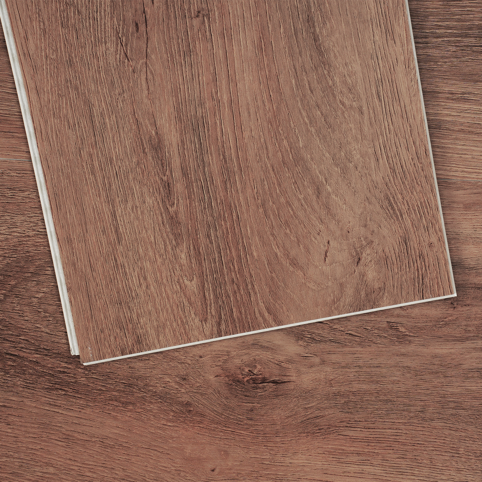VEVOR Interlocking Vinyl Floor Tiles 10PCS 5.5mm Thick Deep Brown Wood Grain