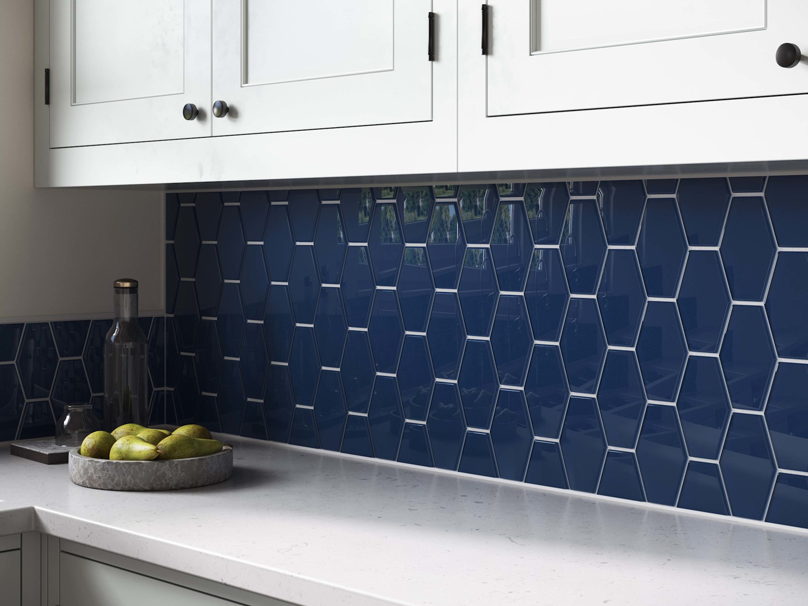 Cruz Bay Studio MKT2871 Long Hex – 11″ x 11″ Geometric Wall Tile – Soft Ivory