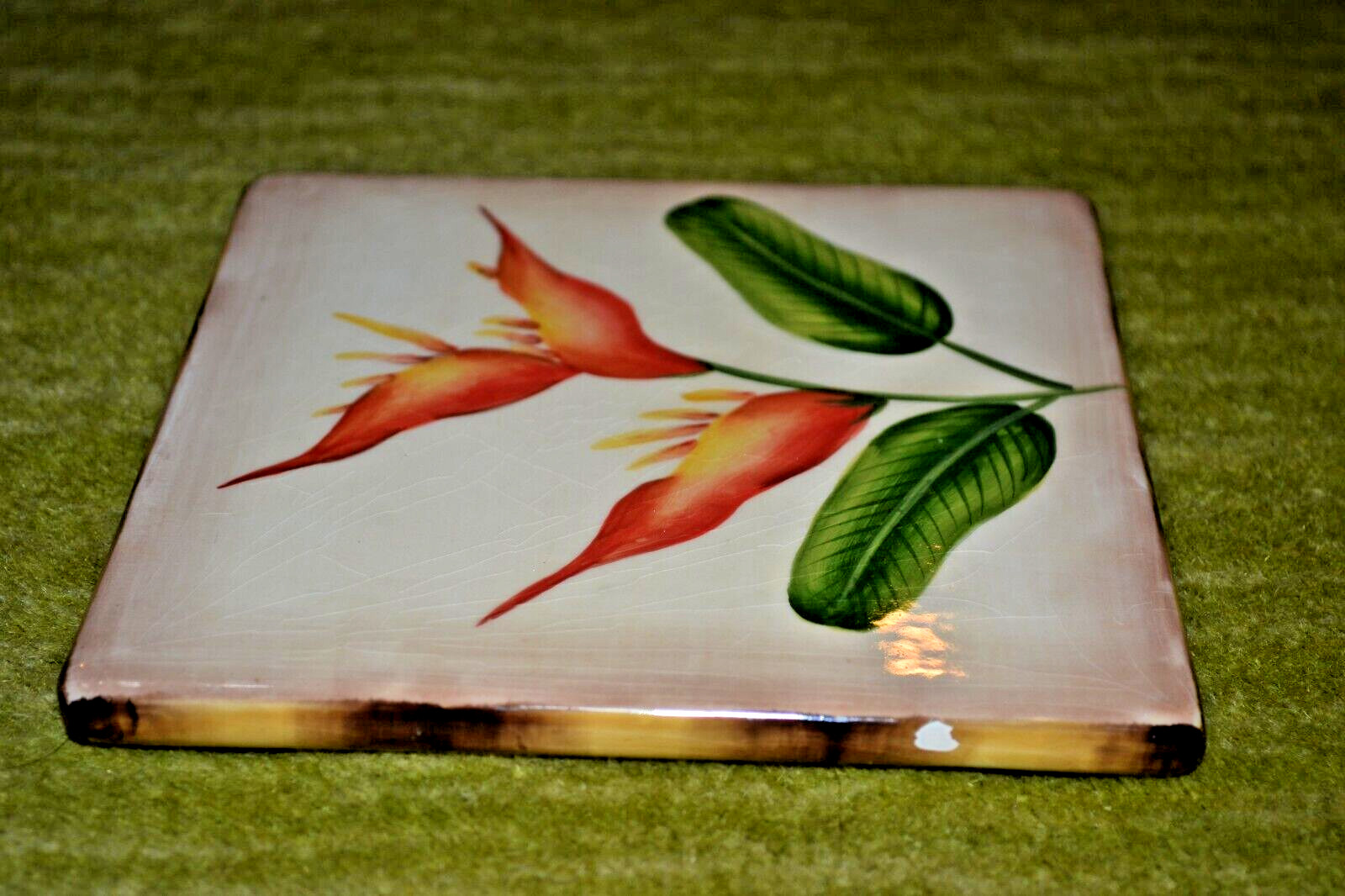 Bird of Paradise Ceramic Tile Wall Decor – Hot Plate Pacific Rim 6″x6″