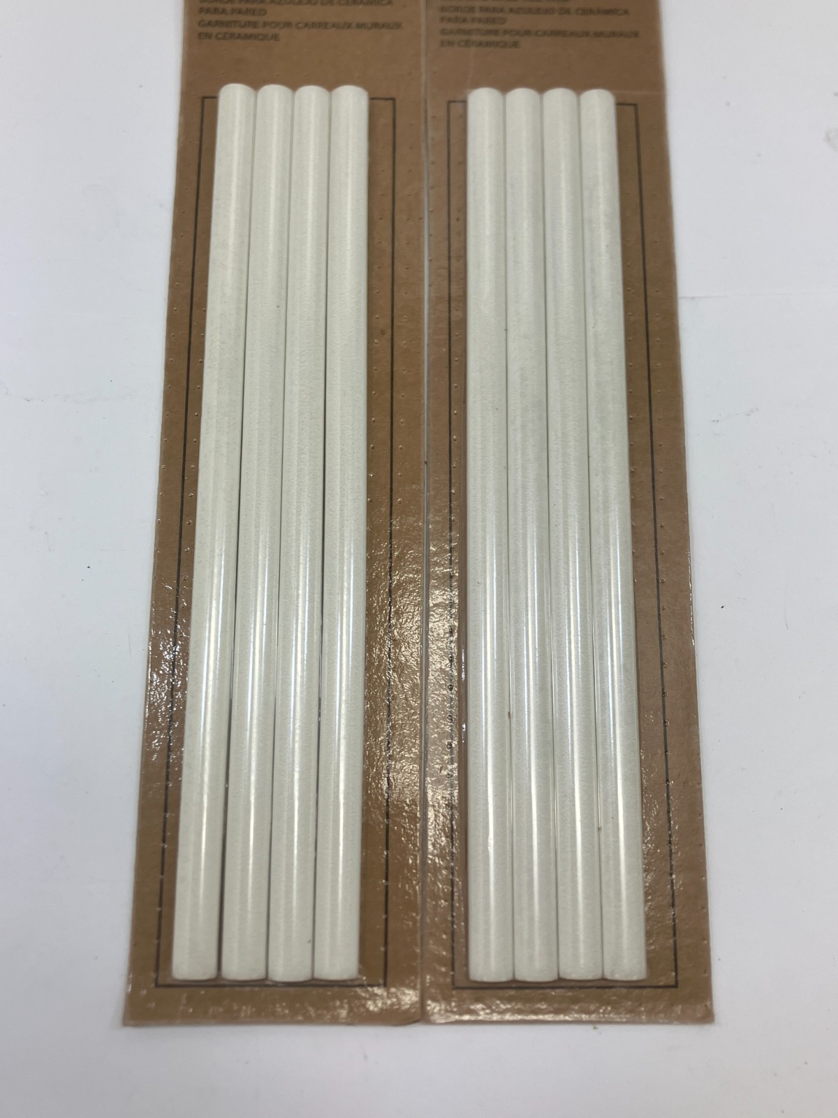 (QTY 2) Jolly ~ ZL11-Gesso ~ 1/2″ x 12″ Ceramic Wall Tile Trim, Off White