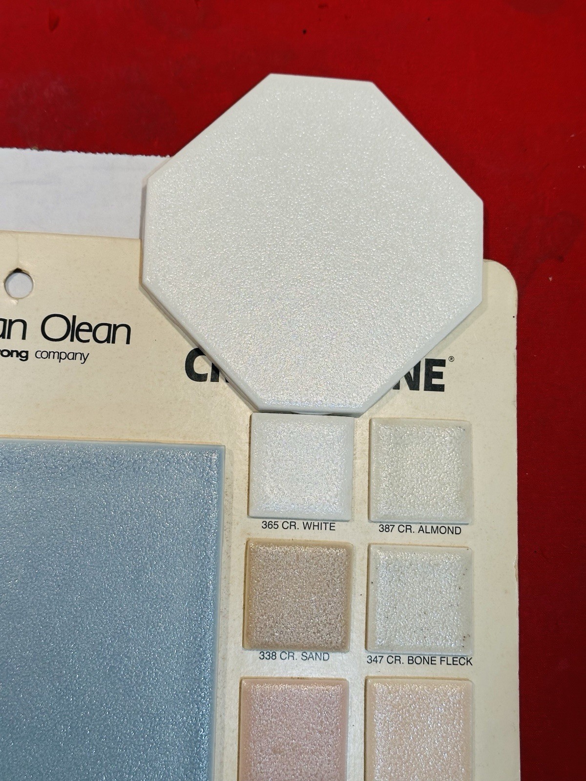 1 pc. Octagon Ceramic Tile 4-1/4″: White Crystalline by American Olean Co. NEW