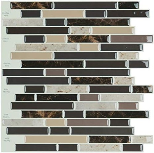 Art3d Self Adhesive Wall Tile (11.8 x 11.8inches,10 Tiles) Peel and Stick Bac…