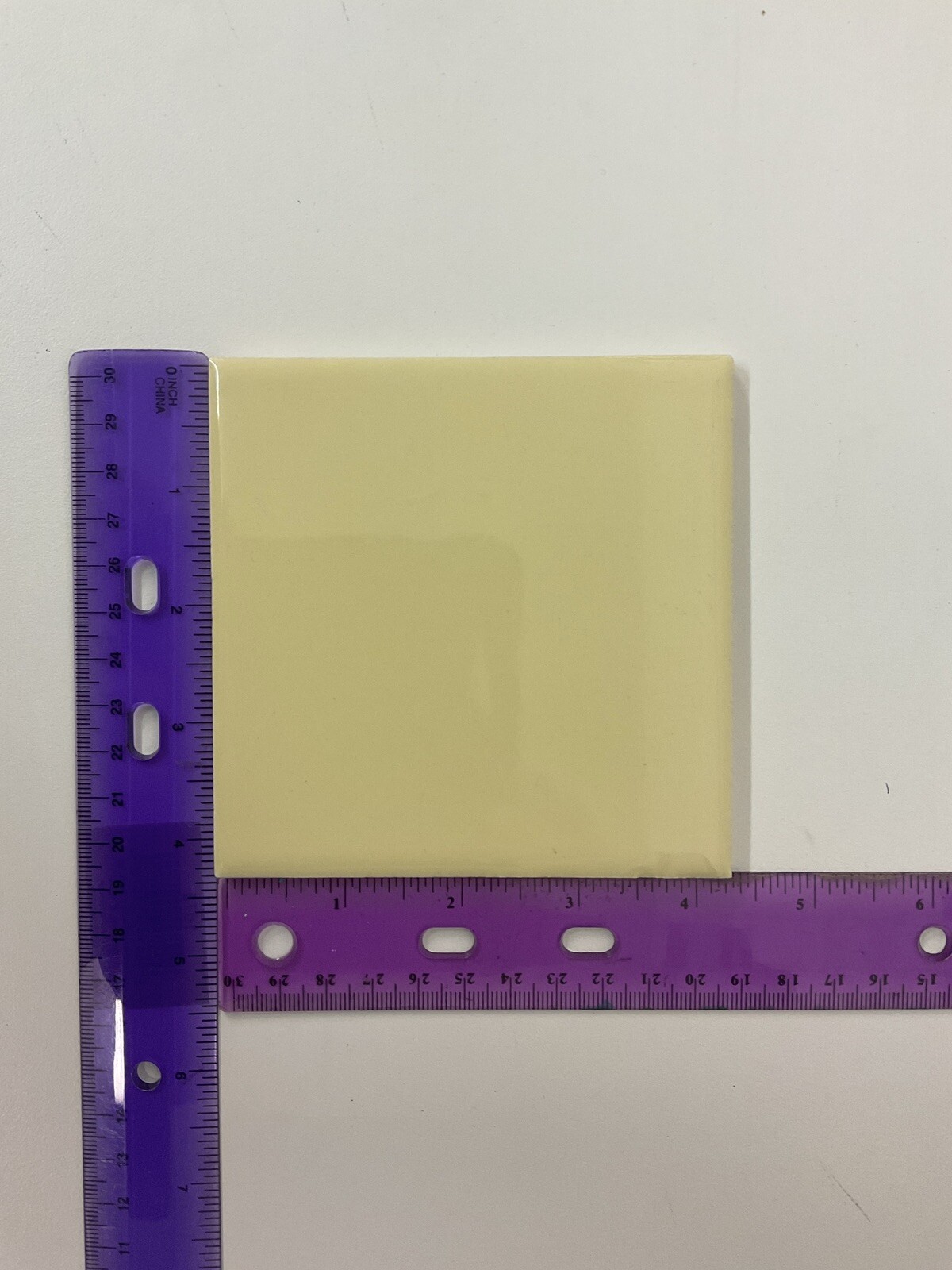 Vintage Light Yellow Wenezel 4 1/4 Tile Glossy Unused