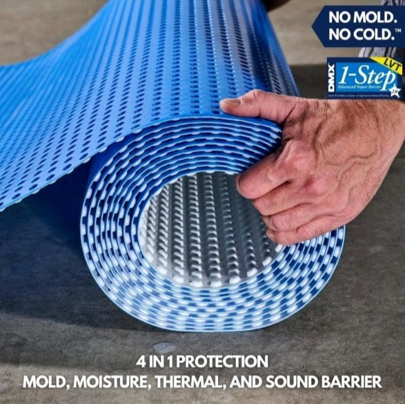 DMX 1-STEP Flooring Underlayment 29’L x 42″W Moisture Resistant Blue (100 Sq.Ft)
