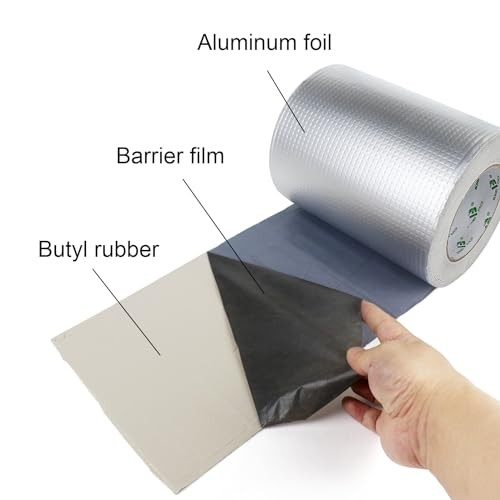 Butyl Tape, Waterproof 1.5mm x 8″ W X 33’L, Multi-Use Leak Repair 8inch 33ft
