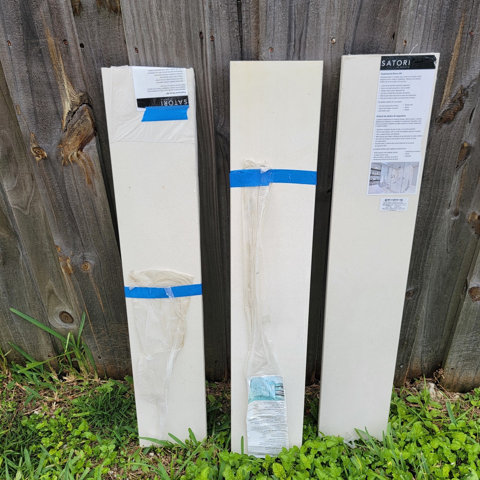 Satori White Cotton Polished Composite Sill Tile – 7 Pieces of Various Sizes
