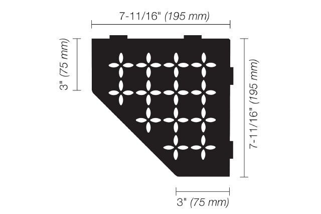Schluter SHELF-E – Pentagonal Floral Design – Matte Black – SES2D5MGS