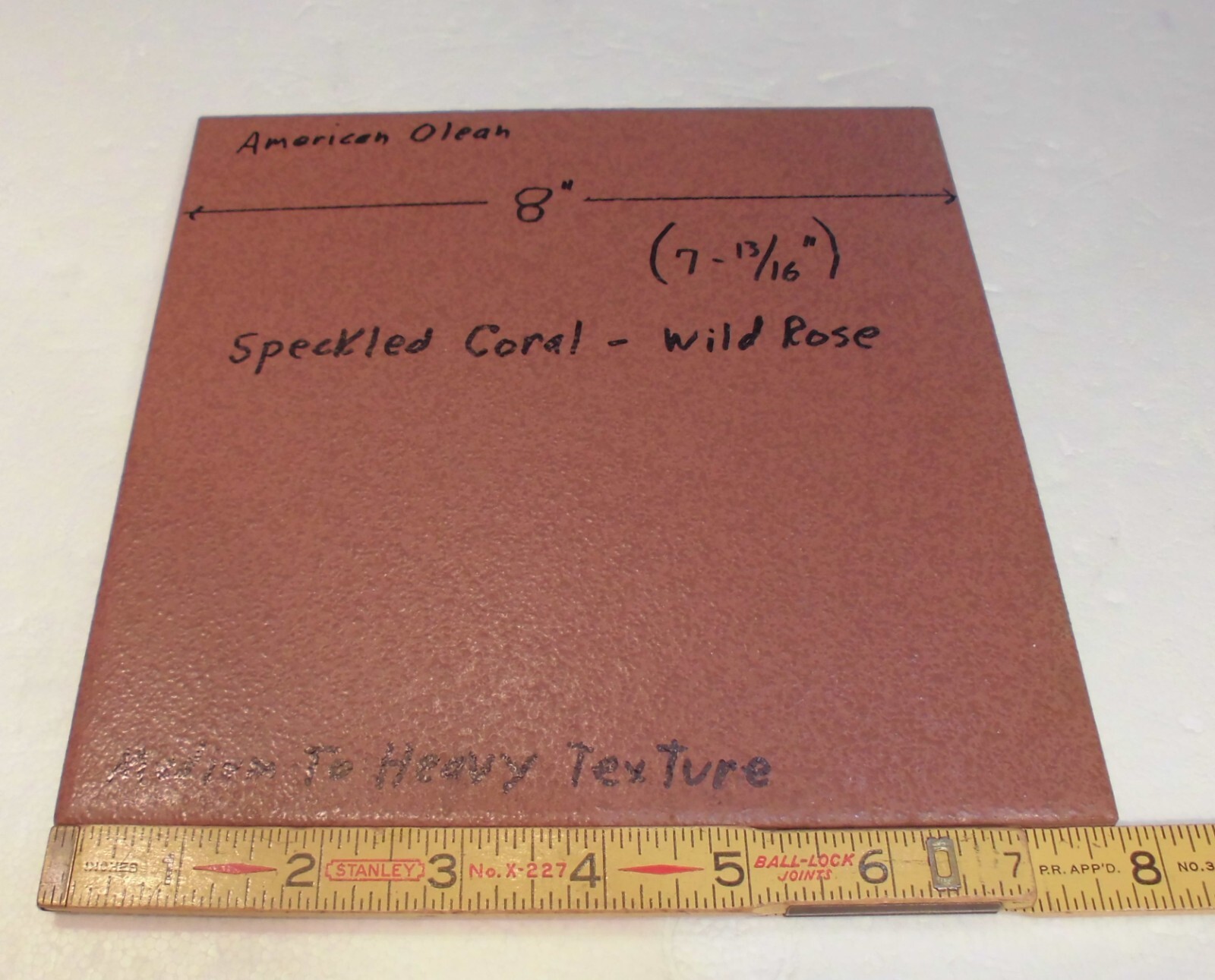 1 pc. Maroon-Wild Rose: 8″ Ceramic Floor Tile by American Olean, Speckled, New