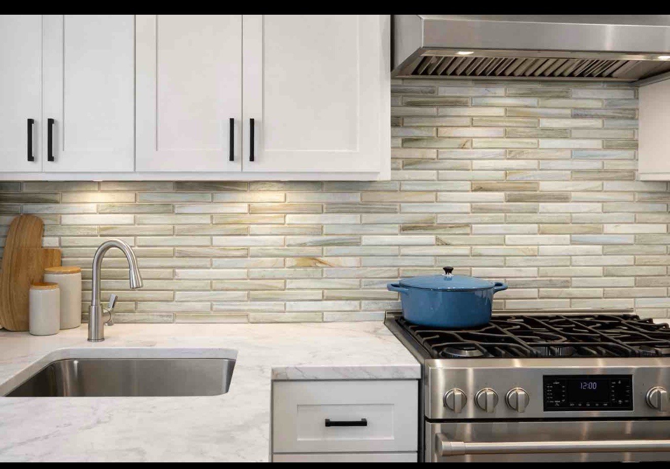 Lunada Bay Agate Vicenza Pearl Glass Mosaic Tile 1/2×4 Brick 5 Sq Ft Box New
