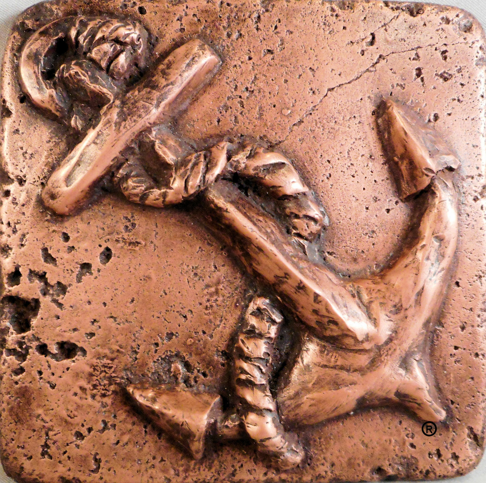 Copper 4″x4″ Anchor by Metal Tile Arts Manufacturing
