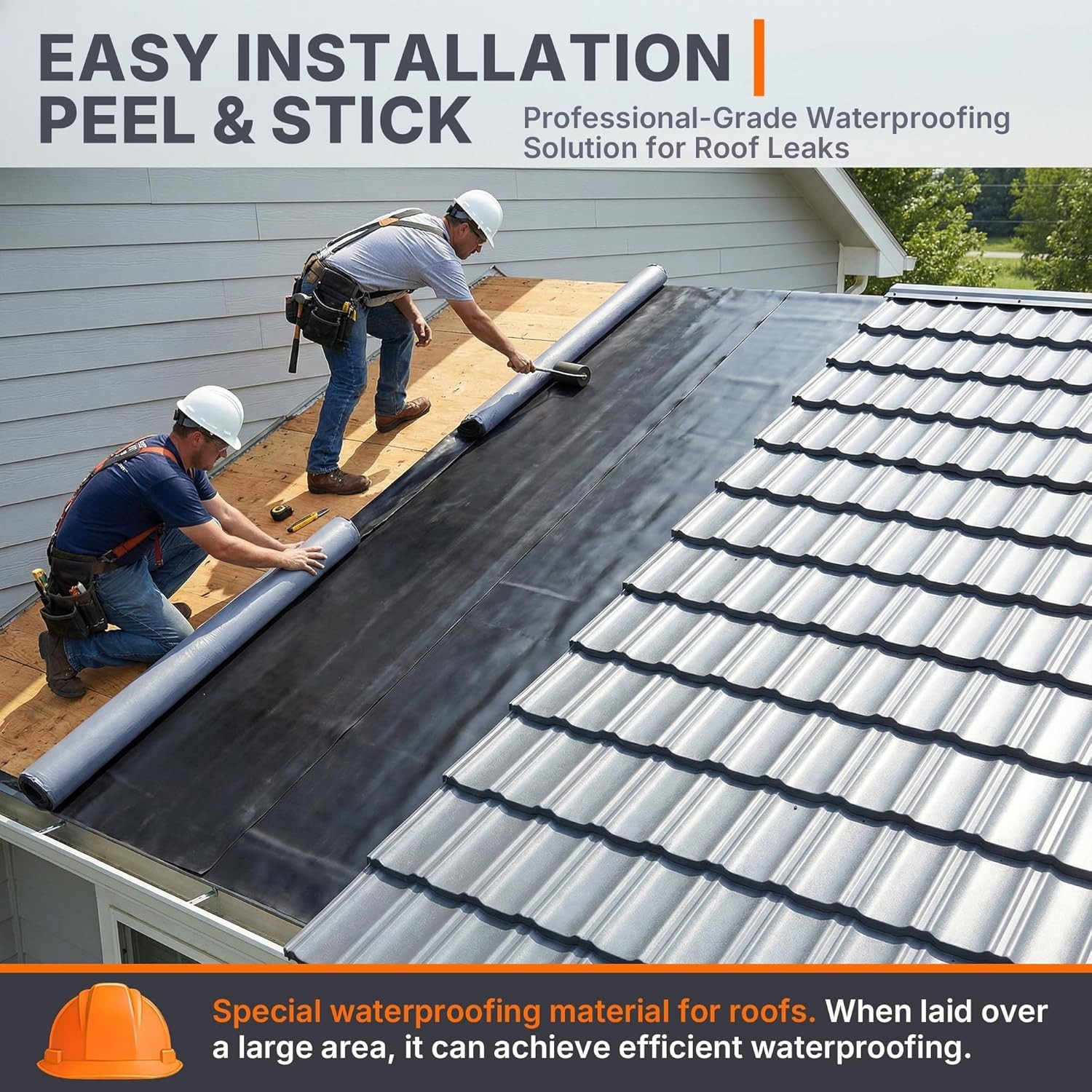 50 Mil EPDM Rubber Roofing Materials Roll 39 in x 16.4 ft | Self-Adhesive Waterp