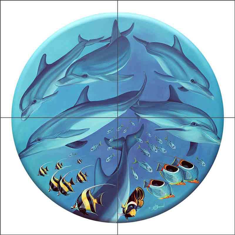 Undersea Tile Backsplash Kurt Burmann Sea Life Art Ceramic Mural KB021