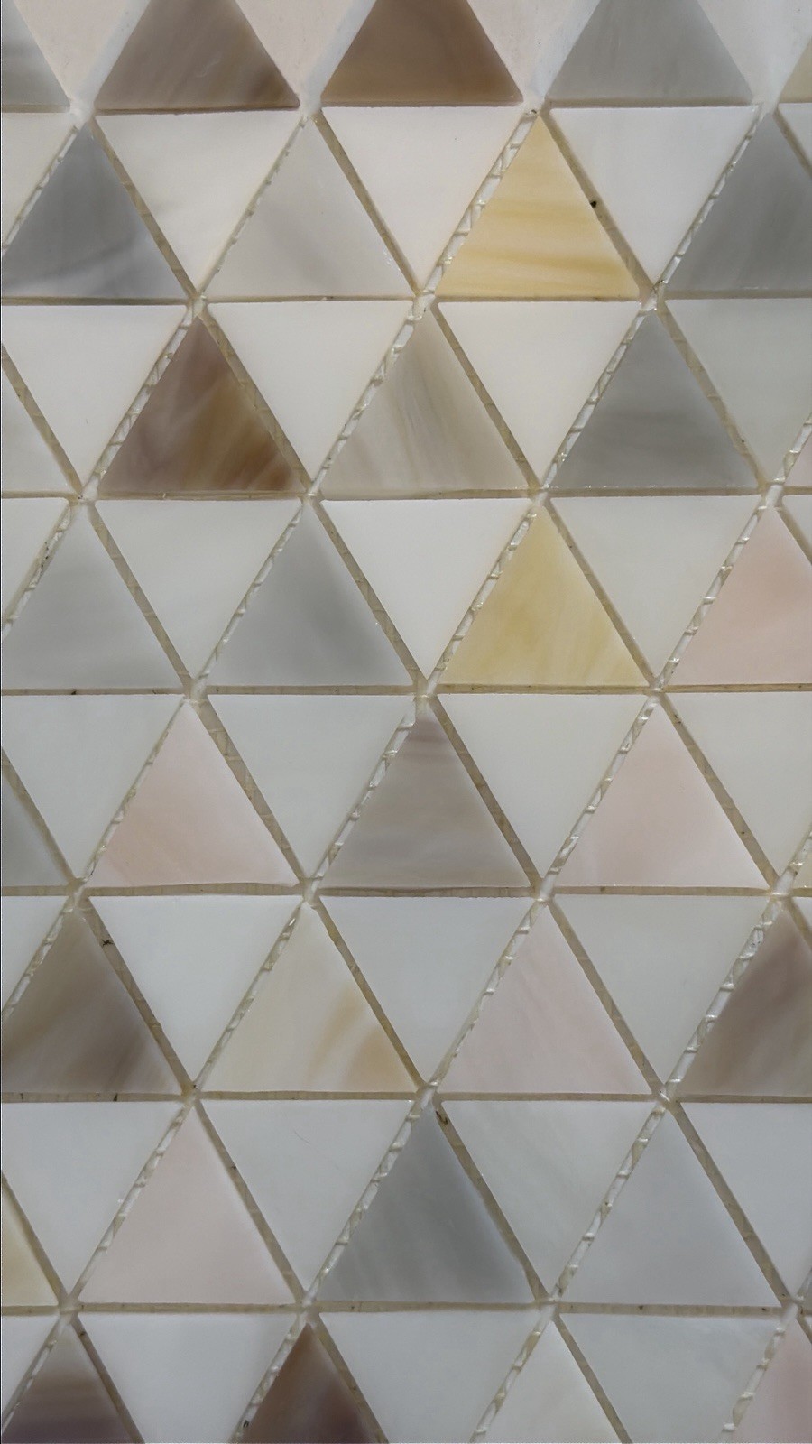 Artistic Tile Trombone Triangles Pink Blend Glass Mosaic Luxury Tile Sheets