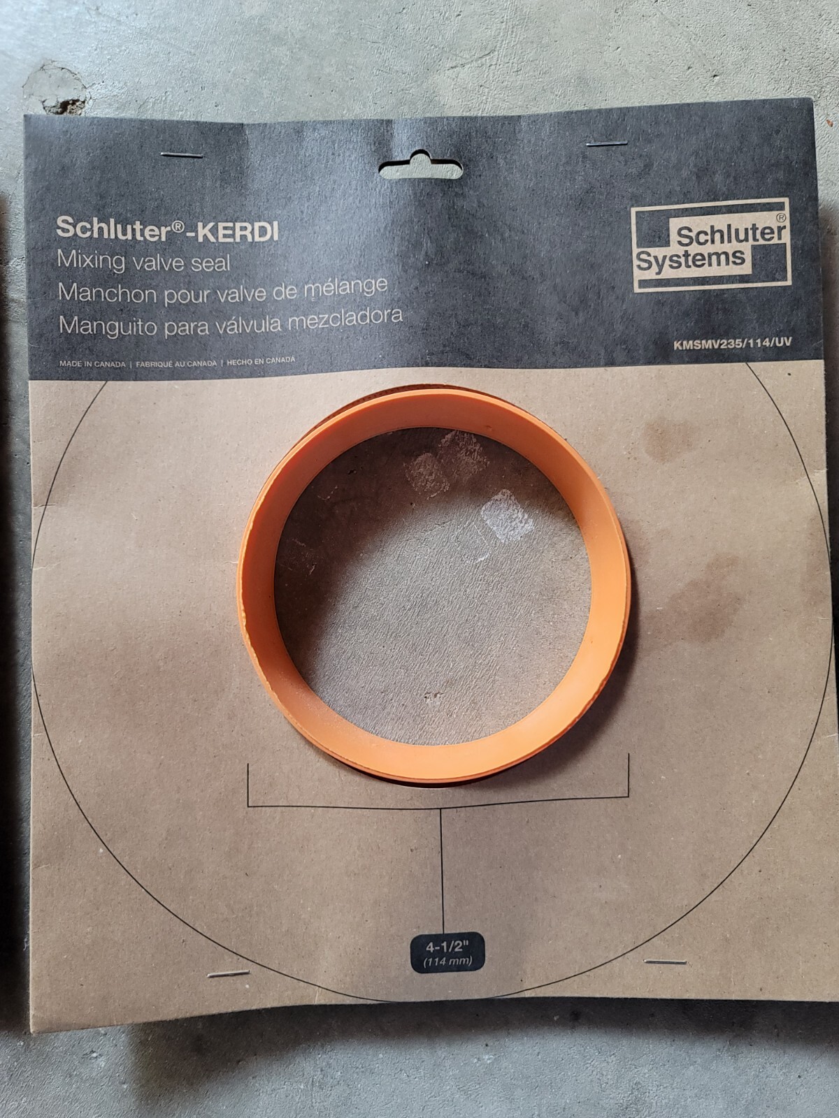 ⭐️Schluter Kerdi Mixing Valve Seal 4-1/2″ KMSMV235/114/UV